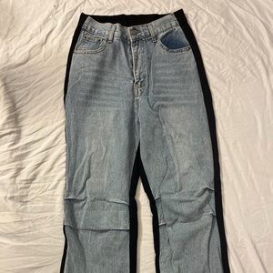 High Waisted Double Sided Cargo Jeans